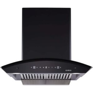 Elica 60 cm 1400 m3/hr Autoclean Baffle Filter Kitchen Chimney with 15 Years Warranty (BFCG 600 HAC LTW MS NERO, Touch + Motion Sensor Control)