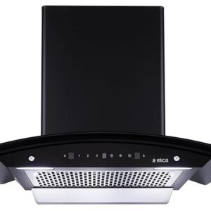 Elica 60cm 1500 m3/hr BLDC Filterless Autoclean Kitchen Chimney with 15 Years Warranty | WDFL 600 BLDC HAC LTW MS NERO | Black | Touch + Motion Sensor Control